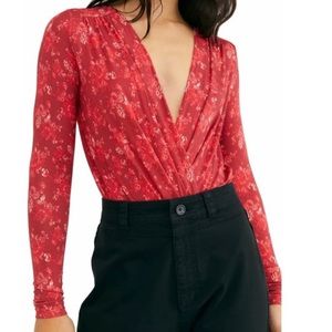 Free People Long Sleeve Bodysuit Small